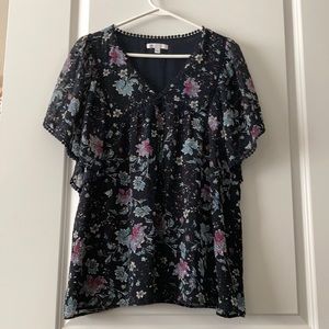 DR2 black butterfly sleeve blouse large